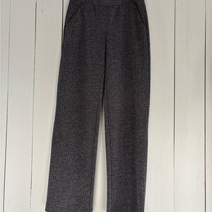 LOFT Straight-Leg Knit Pants in Charcoal Gray